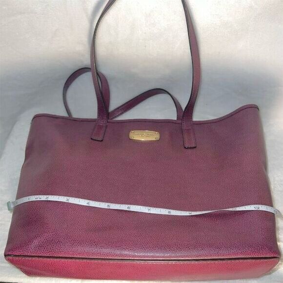 Michael Kors Jet Set Travel  Tote Burgundy  Leather Bag - Picture 13 of 14